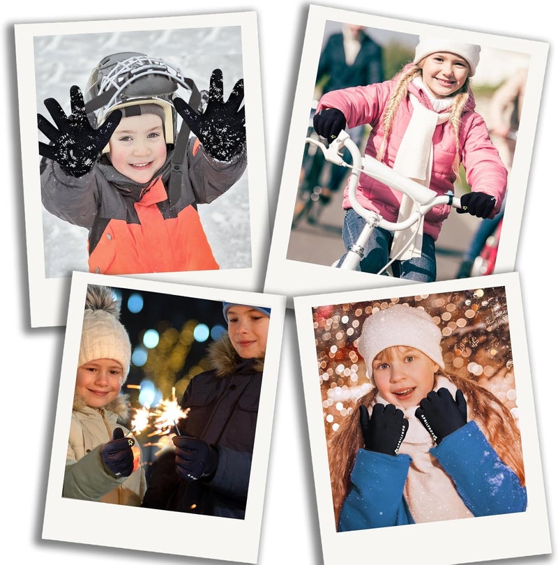 Aprilfrog Winter Kids Warm Sports Gloves: Cold Weather Water Resistant Touchscreen Fleece Soft Lining Children Mittens for Boys Girls 6-14 Years - Image 5